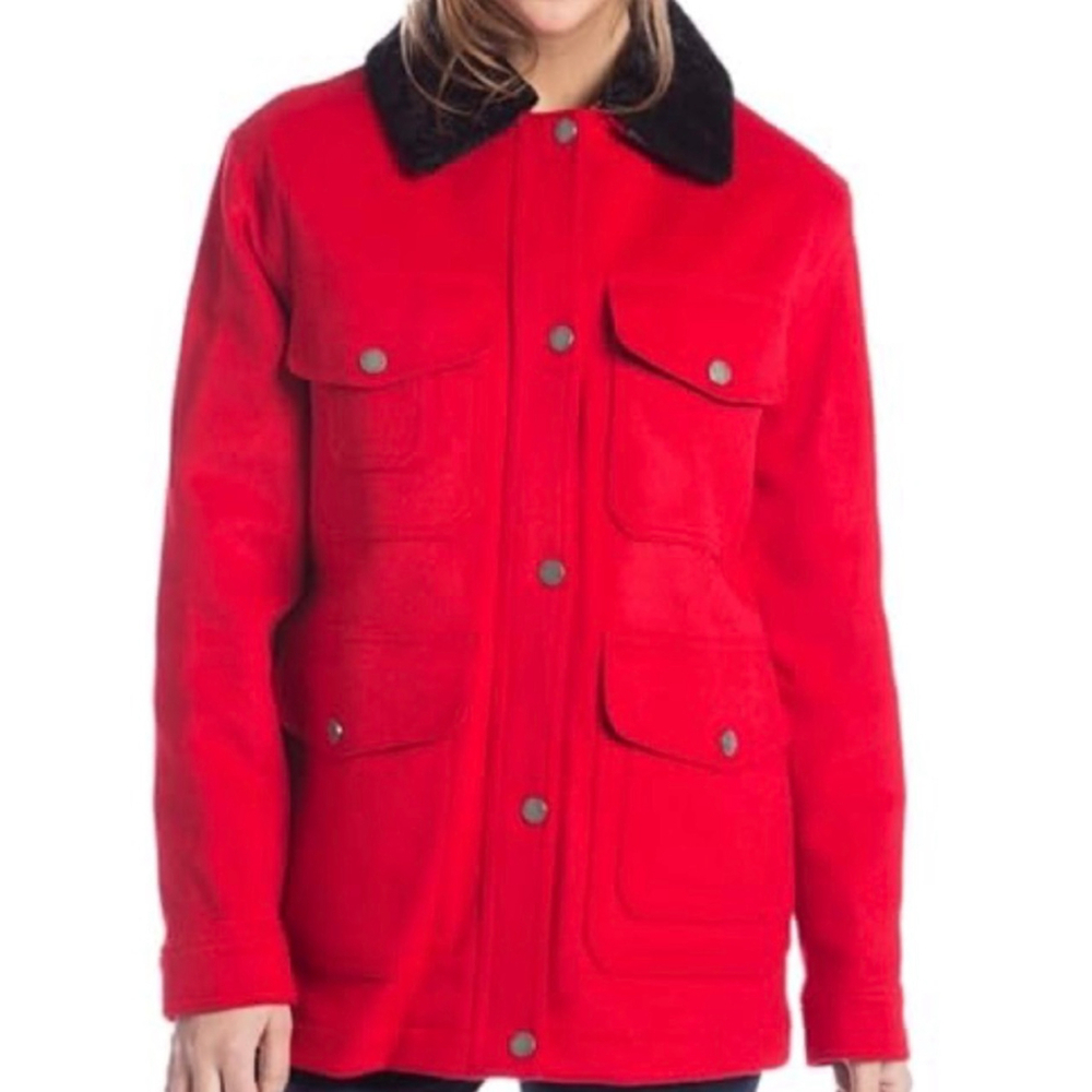Women's Pendleton Manchester Red Wool Utility Style Jacket M
